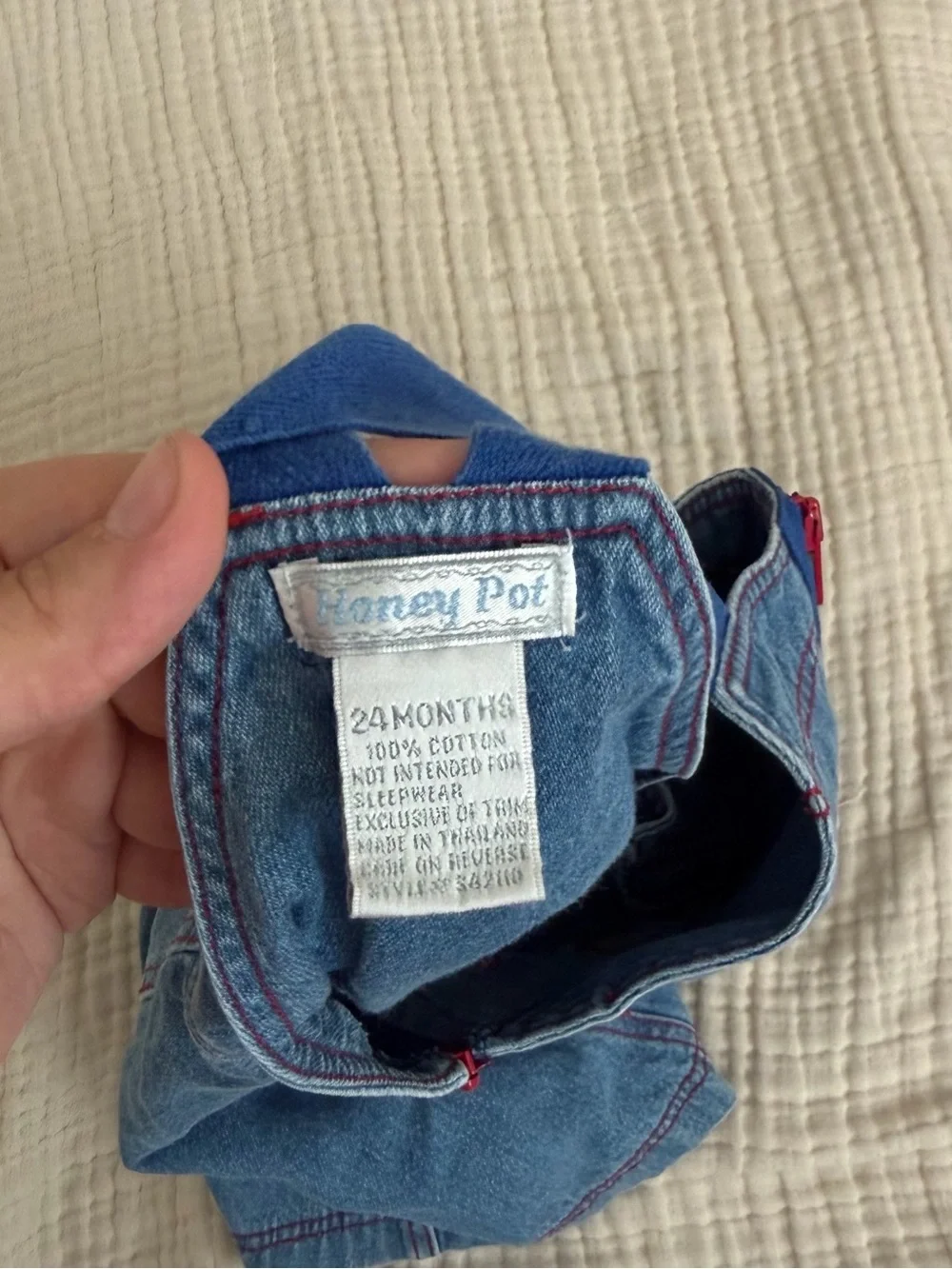 Vintage Honey Pot Airplane Pilot Denim Embroidered Short Overalls
